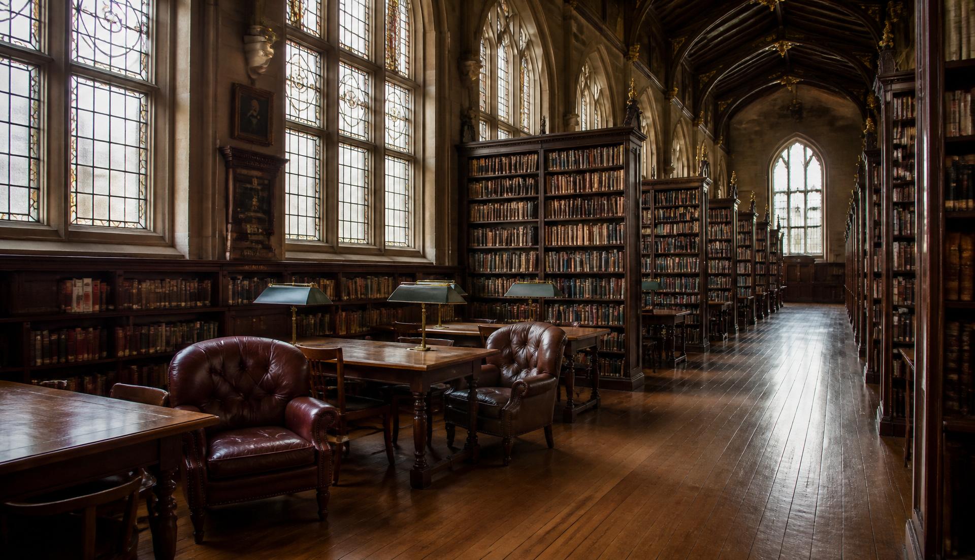The interior of a historic Edinburgh university library